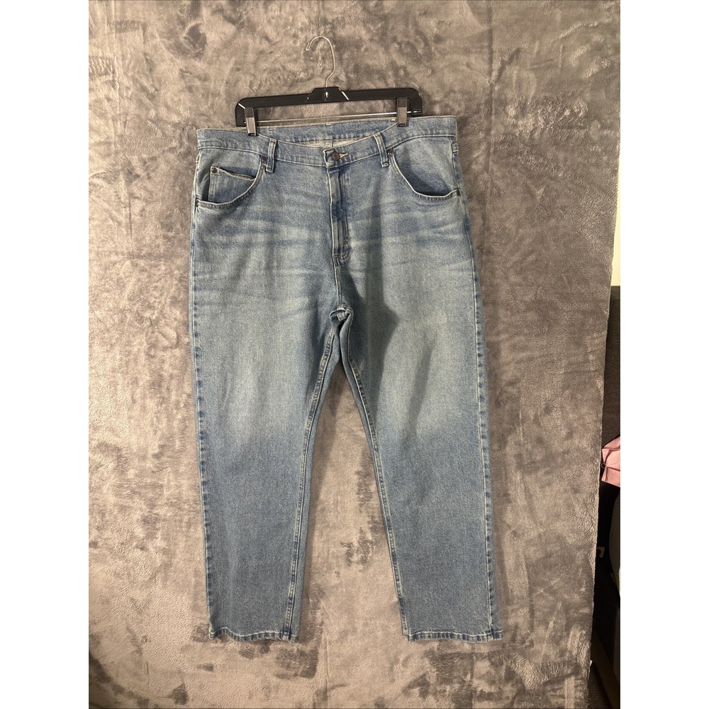 Wrangler Premium Quality Mens Straight Leg Jeans Light Wash Blue Denim 40x29